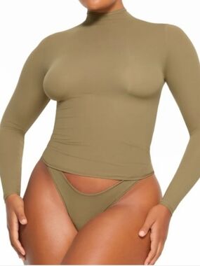 SKIMS Fits Everybody Mock Neck Long Sleeve 2X Plus Size Minimalist